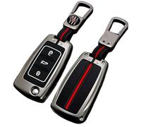 Happyit Zinc Alloy Car Key Cover Case fit for Volkswagen VW Bora Beetle Tiguan Polo Passat B5 B6 MK5 6 Jetta Golf 6 3 Buttons 360° Water Proof Protect with Fluorescence (Matt Color)