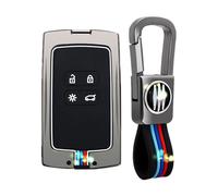 Happyit Zinc Alloy Car Key Cover Case Keyless Protector Accessories for Renault Koleos Kadjar Megane Clio Captur Kangoo 4 Buttons 360° Water Proof Protect with Fluorescence (A, Matt color)