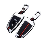 Happyit Zinc Alloy Car Key Cover Cases Compatible with bmw 2 3 5 7 Series 6GT X1 3 5 6 F45 46 G20 30 32 11 12 F48 G01 F15 85 16 86 360° Water Proof Protect with Fluorescence (3 Buttons, Silver)