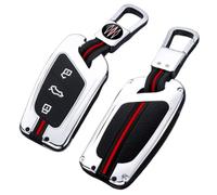 Happyit Zinc Alloy Car Key Cover Cases fit for MG ZS EV MG6 EZS HS EHS fit for Roewe RX5 i6 i5 RX3 RX8 ERX5 3 Buttons Key Holder Shell (Silver)