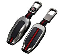 Happyit Zinc Alloy Car Key Cover Cases fit for Tesla Model S Model 3 360° Waterproof Protection with Luminous Three-color Strip (Matt color)