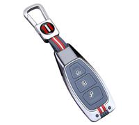 Happyit Zinc Alloy Car Key Cover Cases for Ford C-Max Mondeo Kuga Fiesta Titanium Ford Focus 3 4 ST MK3 MK4 Key Fob Case (Gray)