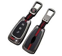 Happyit Zinc Alloy Car Key Cover Cases for Ford Fiesta Focus Mondeo Kuga Escape Falcon Galaxy Fusion Mustang Explorer Edge Escort Mk3 Mk4 Ranger 3 Buttons (C, Matt Color)