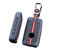 Happyit Zinc Alloy Car Key Cover Cases Grey for Mazda 3 Alexa CX4 CX5 CX-5 CX8 CX-30 CX30 2019-2024 3/4 Buttons (Square Buckle+4B)