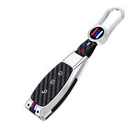 Happyit Zinc Alloy Fiber Pattern Silicone Car Key Cover Cases for Ford Smart/Folding Focus Mondeo Edge Fiesta Kuga Mondeo MK4 Fusion Escort Ecosport (A Silver)