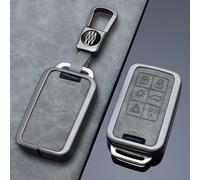 Happyit Zinc Alloy Leather Remote Key Cover Car Key Case Keychain for Volvo FH16 CARGO 555 FM 2 4 Button Auto Accessories (6 buttons B)