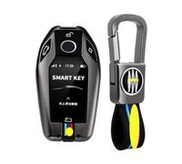 Happyit Zinc Alloy + Silicone Car Key Cover Cases Compatible with bmw LCD Screen Keyless Auto Accessories 360° Water Proof Protect with Fluorescence (Matt color)
