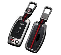 Happyit Zinc Alloy + Silicone Car Key Cover Cases for Ford Fiesta Focus Mondeo Kuga Escape Falcon Galaxy Fusion Mustang Explorer Edge Escort Mk3 Mk4 Ranger 3 Buttons (A, Matt Color)