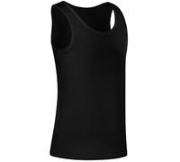 HappyJamJams Women Breathable Cotton Breast Binder Long Trans Tank Top Built-in Chest Binder for Transgender Lesbian FTM, Black, L