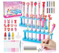 HappyKidsClub Girls Birthday Presents, Pen Creator Studio Personalised Pen Set for Kids 4-12 Year Old Girls Gifts Arts and Craft Kits for Kids Age 5-12 Toys Gifts for 4-12 Year Olds Pen Making Kit