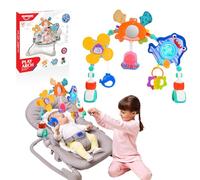 HappyKidsClub Pram Toys for Babies 0-12 Months, Newborn Baby Play Arch Crib Toy - Foldable Hanging Arch Mobile Toys - Suit for Stroller Car Seat Pushchair - Newborn Toddler Gifts (Ocean)