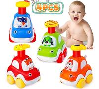 HappyKidsClub Toys for 1 2 3 Year Olds, Toddler Toy Cars Baby Toy Car for 1 Year Old Boys 4Pcs Press Go Toy Car Gifts for 1 2 3 Year Old Boys Girls