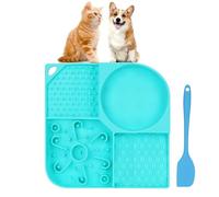 HappyLong Slow Feeder Bowl for Dogs and Cats, Lick Mat with Non-Slip Suction Cup, Food-Grade Silicone Interactive Feeder to Slow Eating - Aqua