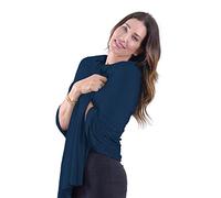 Happyluxe Wayfarer Travel Scarf Wrap, UPF 50+ Shawl Wraps for Women,Travel Must Have, 68 x 35 Inches, Made in the USA, Classic Jersey - Navy Blue, One Size