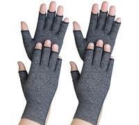 Happymart 2 Pairs Arthritis Gloves, Hand Compression Gloves for Rheumatoid, Pain Relief, Carpal Tunnel, Swelling, Joint Support, Driving Fingerless Gloves for Women Men (Black, Medium)