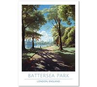 Happymotive City Poster A2, A3 and A4, Wall Pictures as Modern Wall Decoration for Living Room, Bedroom and Office, High-quality Print on 300 g Paper, City Design Battersea Park