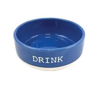 HAPPYPET Azure Blue Drink Pet Bowl 16.5cm Dolomite Heavyweight Non-Slip | Heavyweight dolomite dog & cat water bowl - sturdy, durable and long-lasting drink bowl