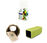 HappyPet Bird Grit 2kg Mineral Supplement + Willow Tube Small Animal Chew Toy + Groom Pet Hair Eraser Fur Remover Tool