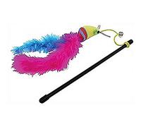 HAPPYPET Colourful Cat Rod Toy - Fun Interactive Mental Stimulation Durable Lightweight Indoor Playing Portable Pet Kitty Kitten Wand Feather Toy