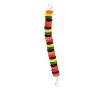 The Bird House Colourful Wooden Discs Bird Toy Durable Fun Interactive Playing Chewing Hanging Non Toxic Easy to Use for Caged Parrots Large Birds
