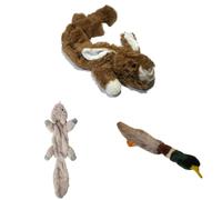 HAPPYPET Dog Toy Bundle - Plush Rabbit 60 cm, Unstuffed Chipmunk & Mallard Empty Nester - Soft, Fun, Durable Toys for Interactive Play