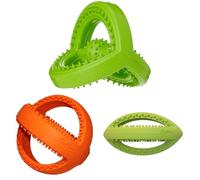 HAPPYPET Dog Toy Bundle - Tough Frame Ball, Cultivator Football & Grubber Rugby Ball for Small, Medium & Large Breeds