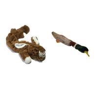 HAPPYPET Dog Toy Bundle - Unstuffed Plush Rabbit 60 cm & Mad About Pets Mallard Empty Nester - Soft, Fun, Durable Toys for Interactive Play