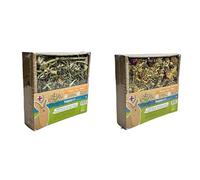 HAPPYPET Edible Foraging Tray Bundle - Herbal & Flower Varieties - 100% Natural, Healthy Gnawing & Snacking for Rabbits, Guinea Pigs & Hamsters (50g Each)