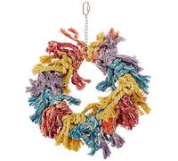 The Bird House Flossin Ring Bird Toy Durable Fun Interactive Playing Chewing Mountable Non Toxic Easy to Use for Caged Parrots Large Birds, Large