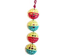 HAPPYPET Fun At The Fair Multi Ball Bird Toy Interactive Durable Lightweight Sturdy Mountable Playing Indoor Hanging Birdcage Accessory