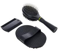 HAPPYPET Groom Puppy Grooming Starter Set Brush Comb Kit 3 Piece | Puppy grooming starter set - flexible palm brush gently massages skin and removes dead, loose hair
