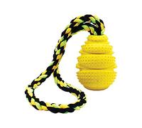 Happy Pet Soft Tugger Grrrelli with Bobbled Outer Durable Interactive Outdoors Fetch Treat Snacks Kibble Chew Toy - Small