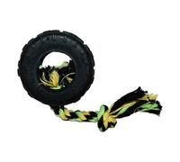 HAPPYPET Grrrelli Tyre and Rope Dog Chew Toy Strong Fun Interactive Chewing Playing Catch Fetch Lightweight Tugging Pulling for All Breeds - Small