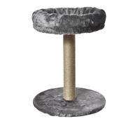 HAPPYPET Langdon Cat Scratch Post in Grey Soft Fabric Cosy Integrated Bed and Sisal Rope for Scratching Multiple Pet Activity Structure