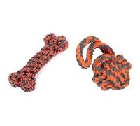 HAPPYPET Nuts for Knots Extreme Dog Toy Bundle - Rope Bone & Rope Tugger for Medium & Large Breeds