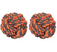 HAPPYPET Nuts for Knots Extreme Rope Ball Dog Toy Durable Strong Fun Interactive Chewing Playing Fetch Retrieve Tough Tugging for Small Medium Large Breeds (Pack of 2)