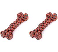 HAPPYPET Nuts for Knots Extreme Rope Bone Shaped Dog Puppy Toy Strong Fun Interactive Chewing Playing Retrieve Durable Tough for Large Medium and Small Breeds (Pack of 2)