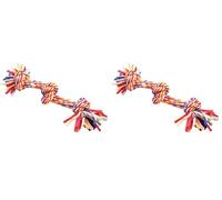 HAPPYPET Nuts For Knots Twist-Tee 2 Knot Cotton Dog Tugger Toy,Medium (Pack of 2)