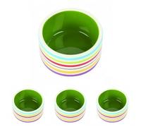 HAPPYPET Rainbow Bowl Ceramic Bright Coloured Safe Hygienic Easy Clean Indoor Food Water Feeding Dish for Hamsters (Pack of 4)