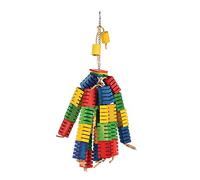 HappyPet Bird Toy The Bird House Groovy Colour Blocks - Large, Natural, Non-Toxic, Interactive