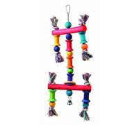 HAPPYPET The Bird House, Juggler Bird Toy | Wooden bird ladder cage toy - encourages chewing, shredding and play, made with safe non-toxic dyes