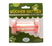 HAPPYPET Wooden Rattler Triangle Toy for Small Animals Natural Chewing Fun Interactive Stimulating Play Accessory for Hamsters Rabbits Guinea Pigs
