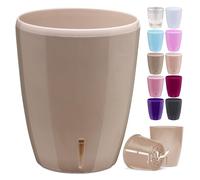 Happyplants ORCHIDEA Self-Watering Orchid Pot Flower Planter With Water Level Indicator Water Reserve And Drainage Holes (Sand, Ø 12.5CM / 1.3L)