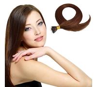 happyqueen - 16" 18" 20" 22" -1.0g-Nano Ring Beads Remy Human Hair Extensions -Premium Quality (18" -25 strands, 25g, 4 (Chocolate Brown))