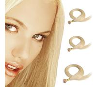 happyqueen - 16" 18" 20" 22" -1.0g-Nano Ring Beads Remy Human Hair Extensions -Premium Quality (18" -25 strands, 25g, 22 (Medium Blonde))