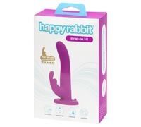 Happy Rabbit Rechargeable Vibrating Strap-On Harness Set - Purple Purple
