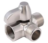 Happyreise Brass Shower Arm Diverter Valve,G1/2 2 Way Diverter Valve for Hand Shower and Fixed Shower Head Brushed Nickel