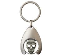 happyROSS Key Chain with Skull Chip and Shopping Trolley Token, Metal Colors, Unisex