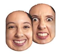 HappySnapGifts Two-Faced Face Cushion (50cm) - Soft Velvet Polyester Fabric