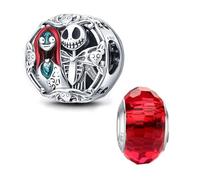 HappyStar 925 Sterling Silver Alien Dogs Pendant Insect Moon Princess Beads Charms for Bracelets Compatible Pandora Bracelet Women Jewelry Gift (With Spacer Bead)